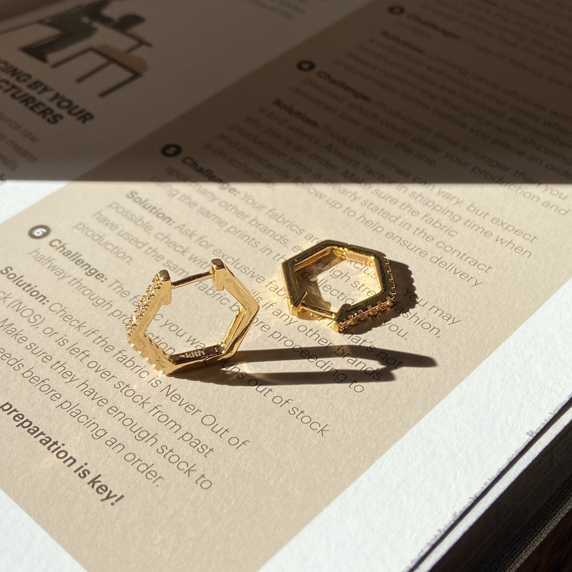 HEXAGON HOOP EARRINGS