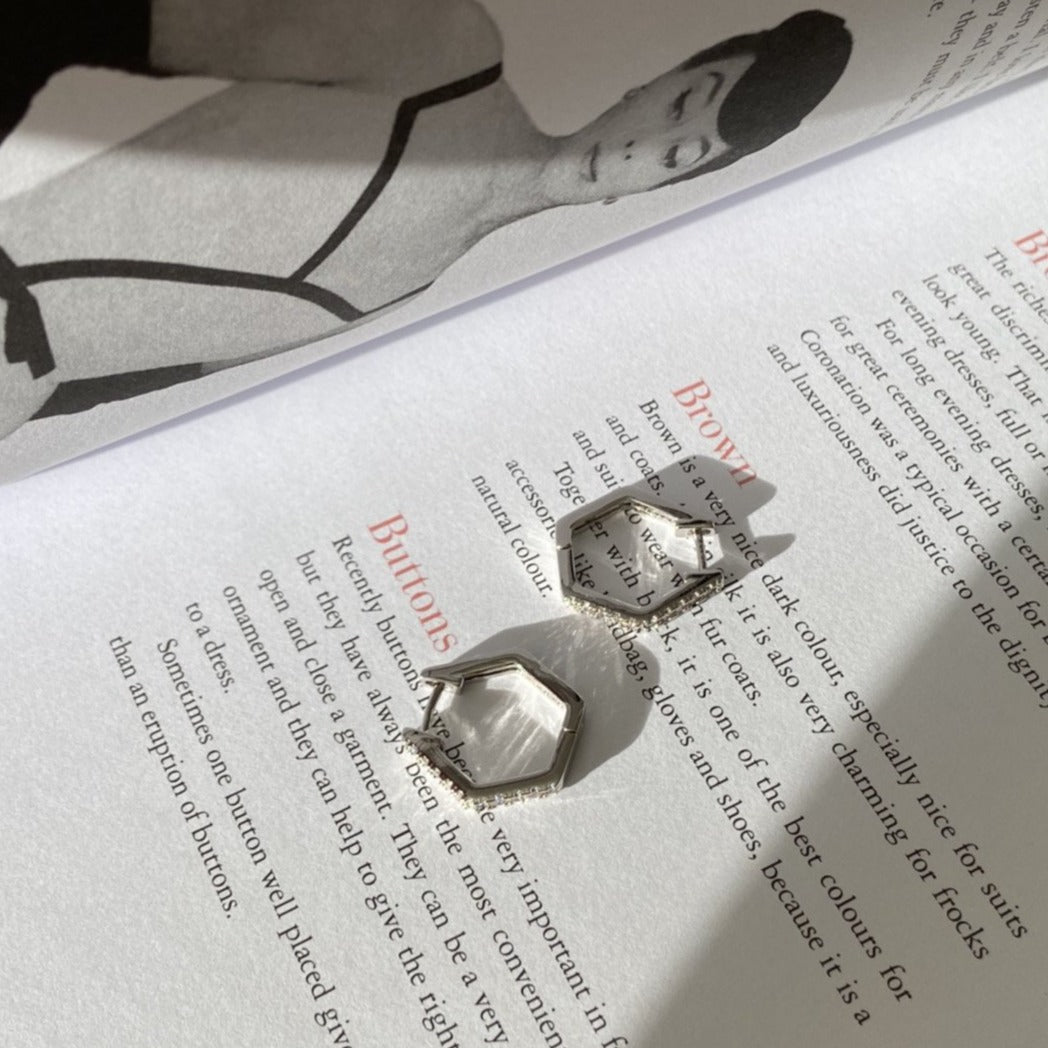 HEXAGON HOOP EARRINGS